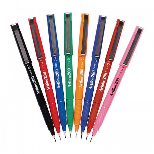 Artline 200 Fineliner Pen 0.4mm Assorted Colours - Box of 12