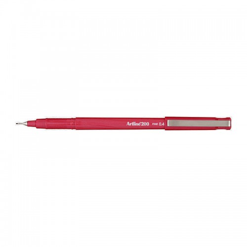 Artline 200 Bright Fineliner Pen 0.4mm Red - Box of 12