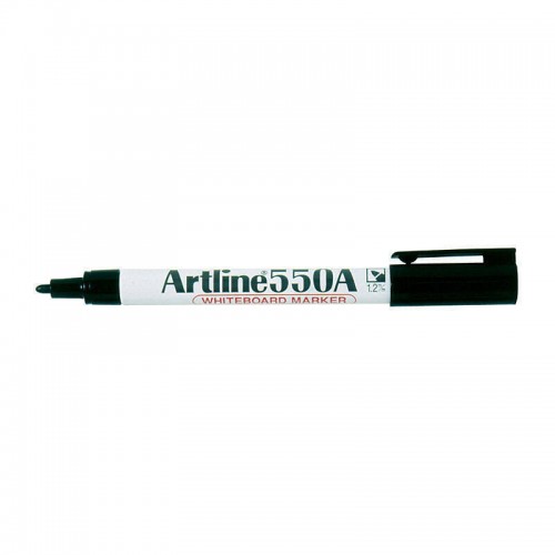 Artline 550A White Boardoard Marker 1.2mm Bullet Tip Black - Box of 12