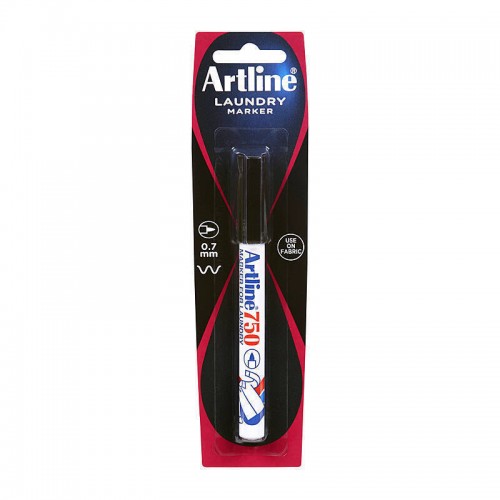 Artline 750 Laundry Marker 0.7mm Bullet Tip Black HS