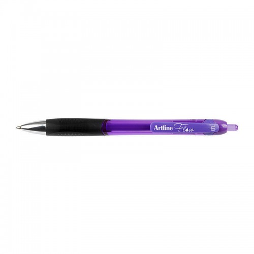 Artline Flow Retractable Ballpoint Pen Purple - Box of 12