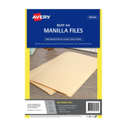 Avery A4 Manilla Folders Buff - Pack of 20