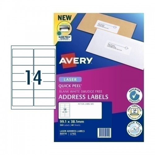 Avery Laser Label L7163 14UP - Pack of 40