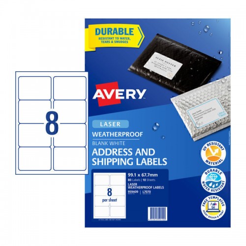 Avery Laser Label L7070 8Up - Pack of 10