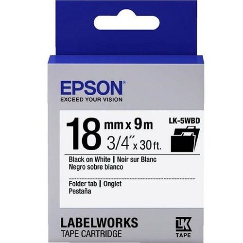 Epson C53S655101 Black on White (LK-5WBD) Label Tape