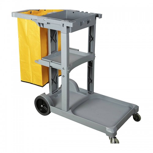 CleanLink Janitor's Trolley 3 Tier Grey