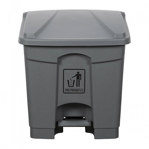 CleanLink Rubbish Bin With Pedal Lid 30L Grey