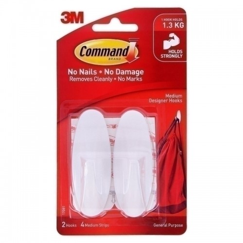 Command 17081 Medium Designer Hooks - Pack of 12