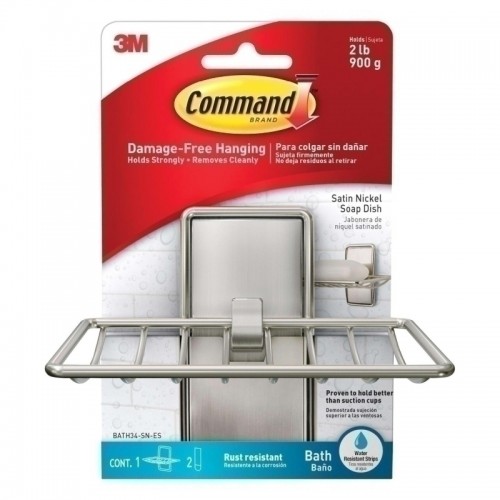 Command BATH34-SN-ES Satin Nickel Soap Dish - Box of 2