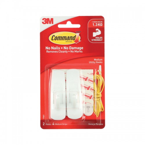 Command 17001 Medium Hooks 2-Pack - Box of 6