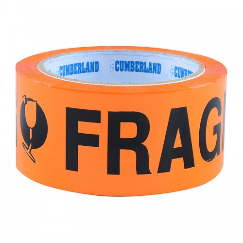 Cumberland Fragile Tape 46Mics 48mm x 66m Orange