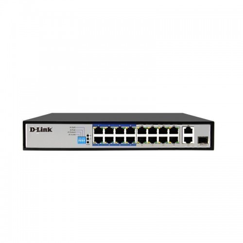 D-Link 18-Port PoE Switch with 16 PoE Ports - 8 Long Reach 250m