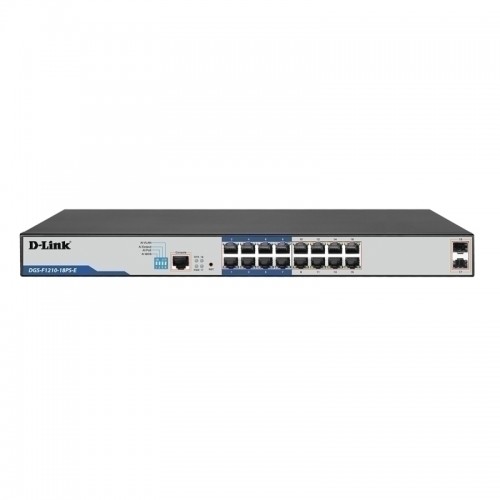 D-Link 18-Port Gigabit Smart Managed PoE+ Switch with 16 PoE+ Ports - 8 Long Reach