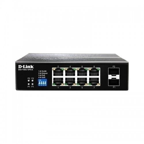 D-Link 10-Port Gigabit Industrial PoE+ Switch with 8 PoE ports & 2 SFP ports