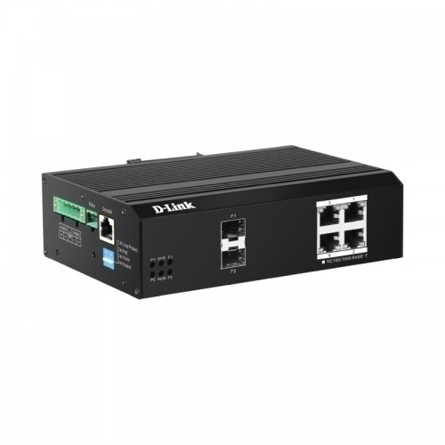 D-Link 6-Port Gigabit Industrial Smart Managed PoE+ Switch with 4 PoE ports & 2 SFP ports