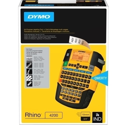 DYMO Rhino 4200 Yellow Industrial Thermal Transfer Label Maker