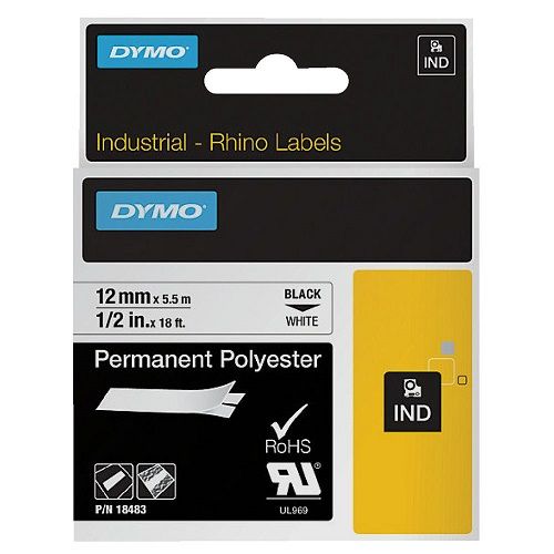 DYMO 18483 Black on White Label Tape