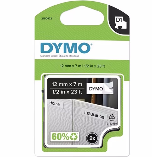 2 Pack DYMO 2150472 Value Pack Label Tape