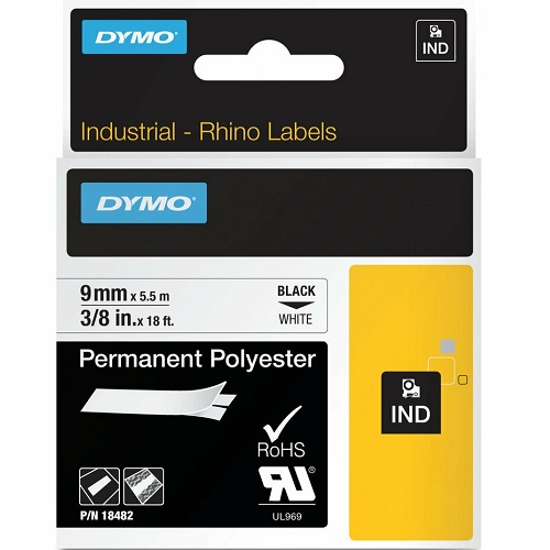 DYMO 18482 Black on White Label Tape