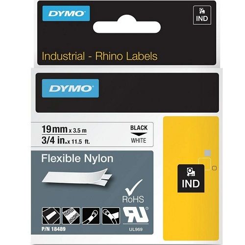 DYMO 18489 Black on White Label Tape