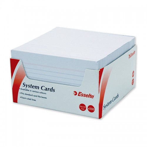 Esselte System Cards 127 x 76mm (5 x 3) White - Pack of 500