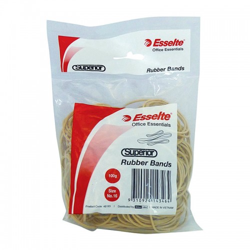 Esselte Superior Rubber Bands Size 16 - 100g bag