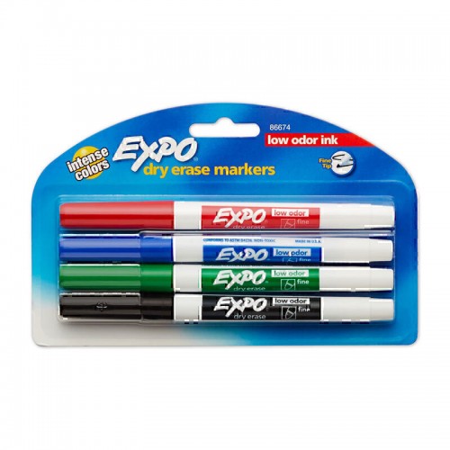 ExpoWhiteboard Marker Fne Assorted - Pack of 4 - Box of 6