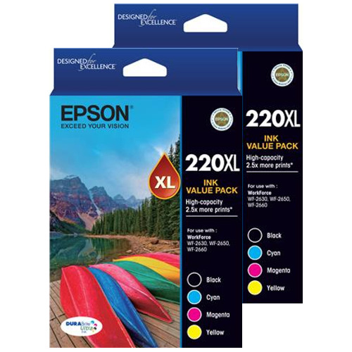 8 Pack Epson 220XL Genuine Ink Cartridges