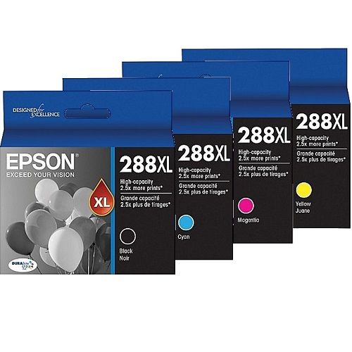 4 Pack Epson 288XL Genuine Ink Cartridges