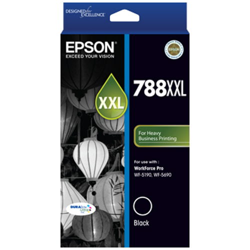 Epson 788XXL Black Extra High Yield Genuine Ink Cartridge (C13T788192)