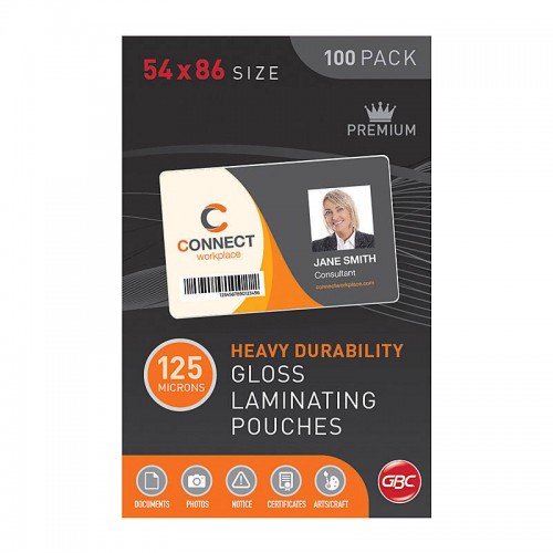 GBC Laminating Pouch 54 x 86mm 125 Micron - Pack of 100