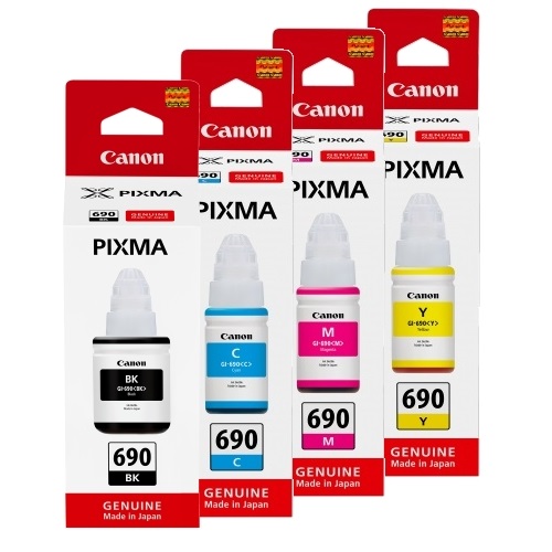 4 Pack Canon GI-690 Genuine Ink Bottles