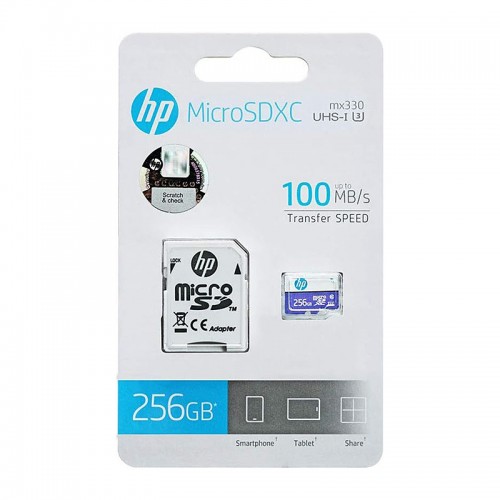 HP Micro SD U3/A1/V30 256GB (Purple card) with Adaptor