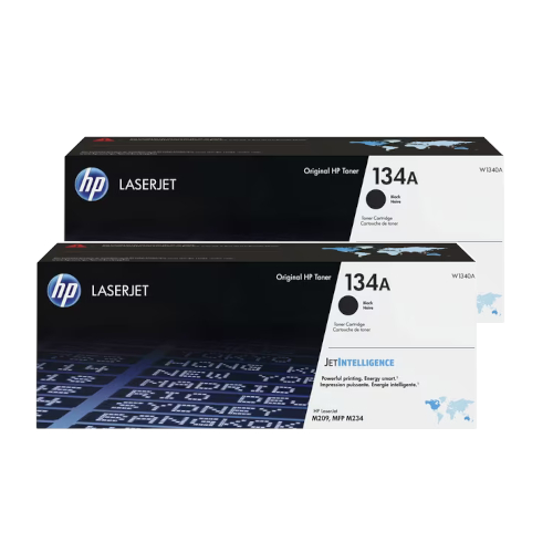 2 Pack HP 134A Genuine Toner Cartridges (W1340A)