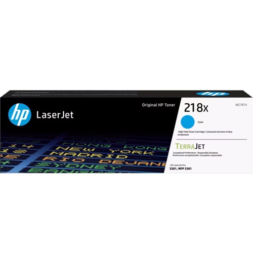 HP 218X Cyan High Yield Genuine Toner Cartridge (W2181X)