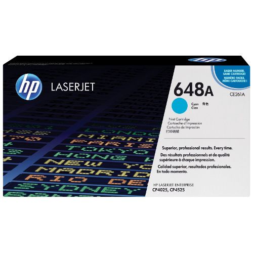 HP 648A Cyan Genuine Toner Cartridge (CE261A)