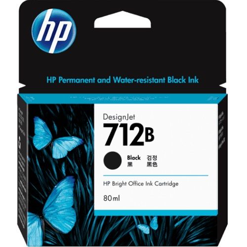 HP 712B Black Genuine Ink Cartridge (3ED29A)