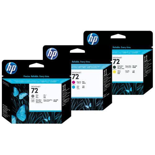 3 Pack HP 72 Genuine Print Heads (C9380A/C9383A-C9384A)