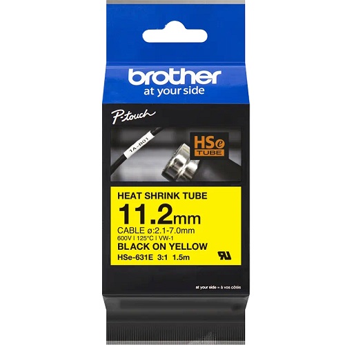 Brother HSe-631E Black on Yellow Label Tape