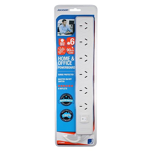 Jackson PT5966 6 Outlet Surge Protected Powerboard | InkDepot