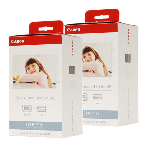 2 Pack Canon KP-108IN Genuine Ink Cartridges