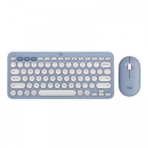 Logitech K380S Pebble 2 Combo Wireless Keyboard & Mouse - Blue