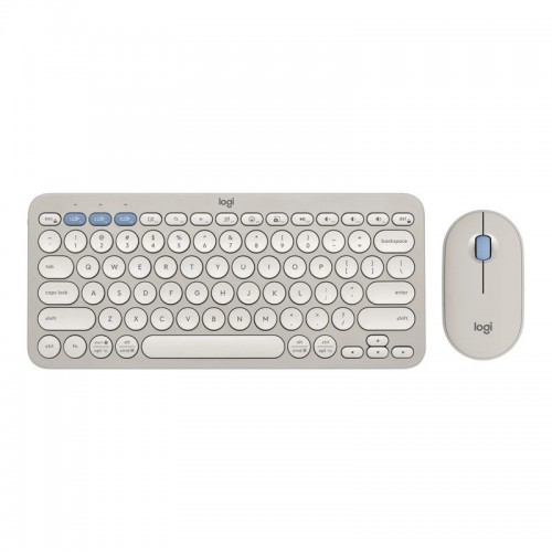 Logitech K380S Pebble 2 Combo Wireless Keyboard & Mouse - Tonal Sand