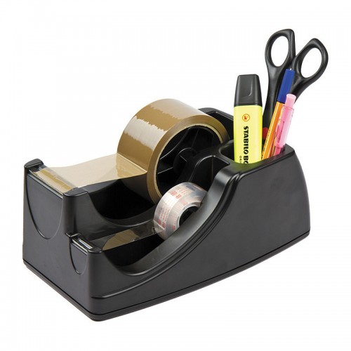 Marbig Professional 2 In 1 Heavy Duty Tape Dispenser Black