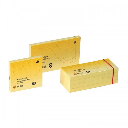 Marbig Notes 75 x 75mm Yellow - Pack of 12