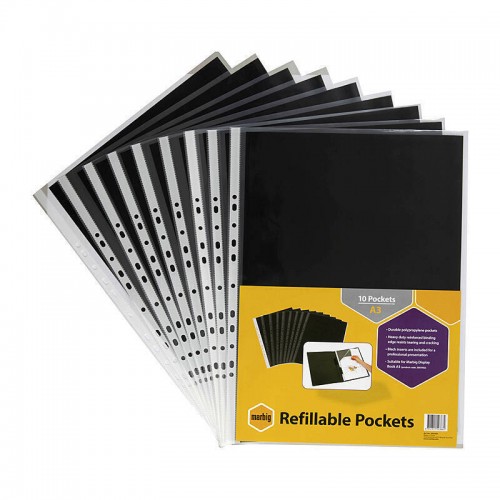 Marbig Display Book Refills A3 - Pack of 10