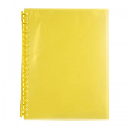 Marbig Refillable Display Book 20 Pocket Translucent Yellow