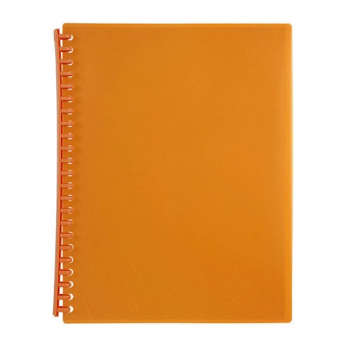 Marbig Refillable Display Book 20 Pocket Translucent Orange