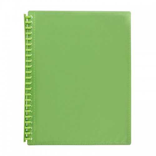 Marbig Clearview Refillable Display Book 20 Pockets Trans Lime