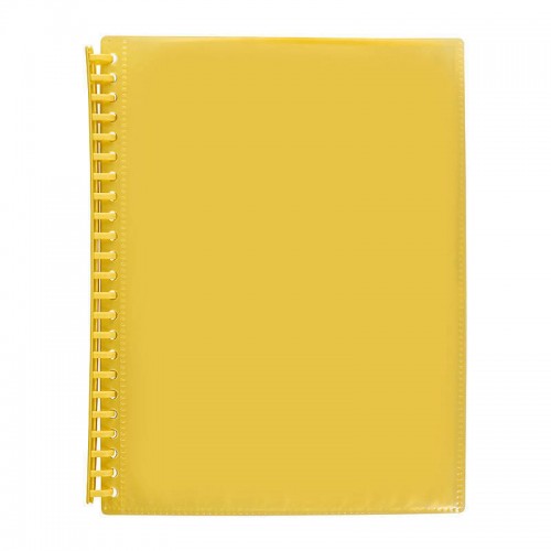 Marbig Clearview Refillable Display Book 20 Pocket Translucent Yellow